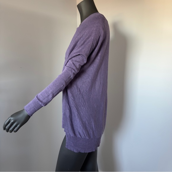 🌿 Eileen Fisher Linen 100% purple Knit Sweater S/P - Picture 2 of 8